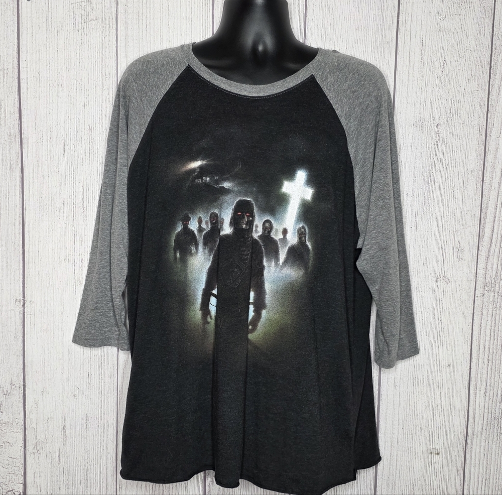 The Fog Movie Horror Shirt 3/4 Sleeve Graphic Tee | Zombies John Carpenter, 2X